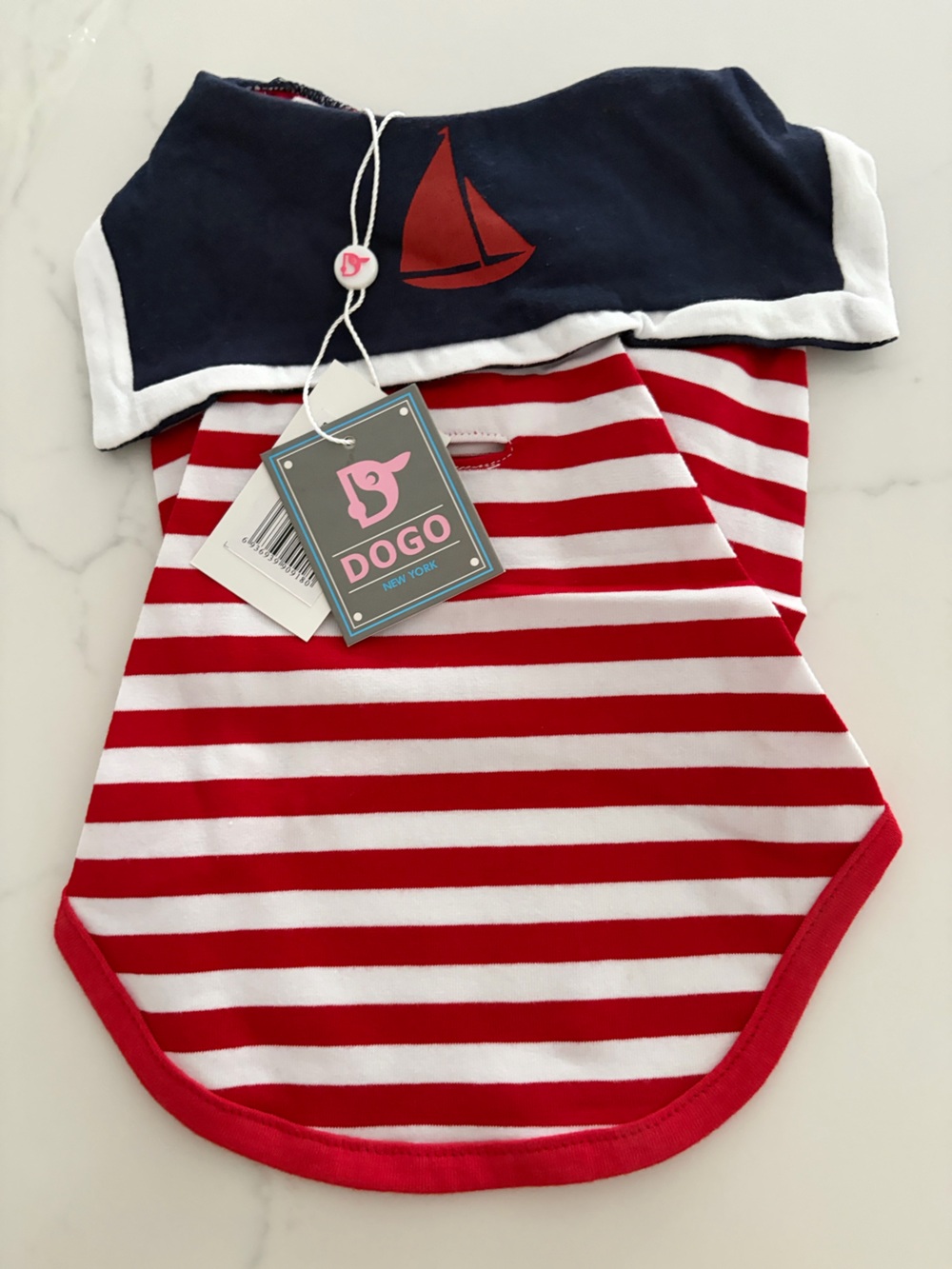 DOGO Pets Size M Red & White striped Sailor Boy/Girl Tank NY tee NWT